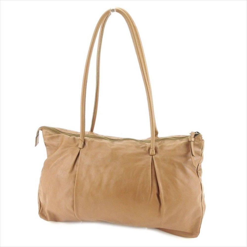 Miu Miu Logo Leather Fashion Bag Brown